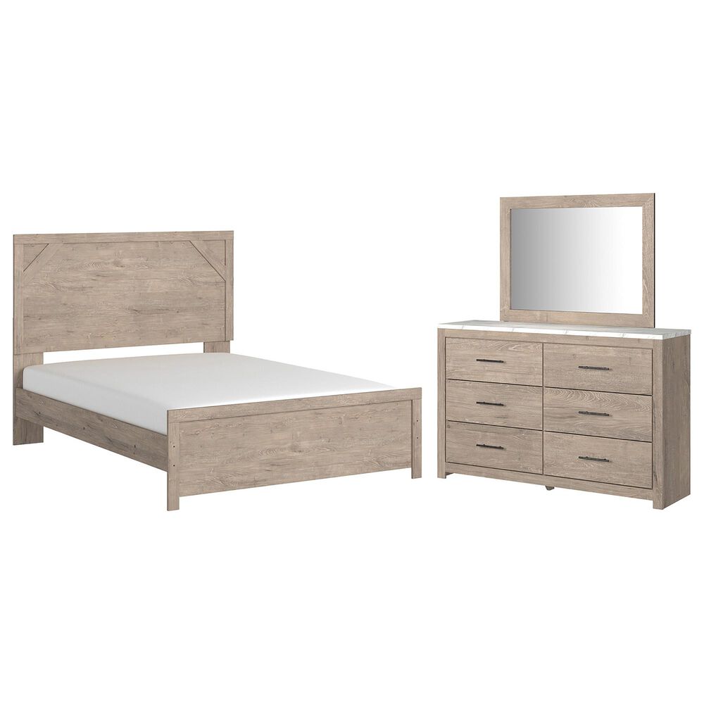Signature Design by Ashley Senniberg 3 Piece Queen Bedroom Set in Light Brown and White, , large