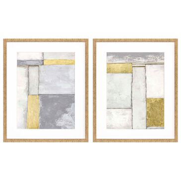 Paragon Linear Grey I 32" x 26" Wall Art in Gold, White and Metallic (Set of 2), , large