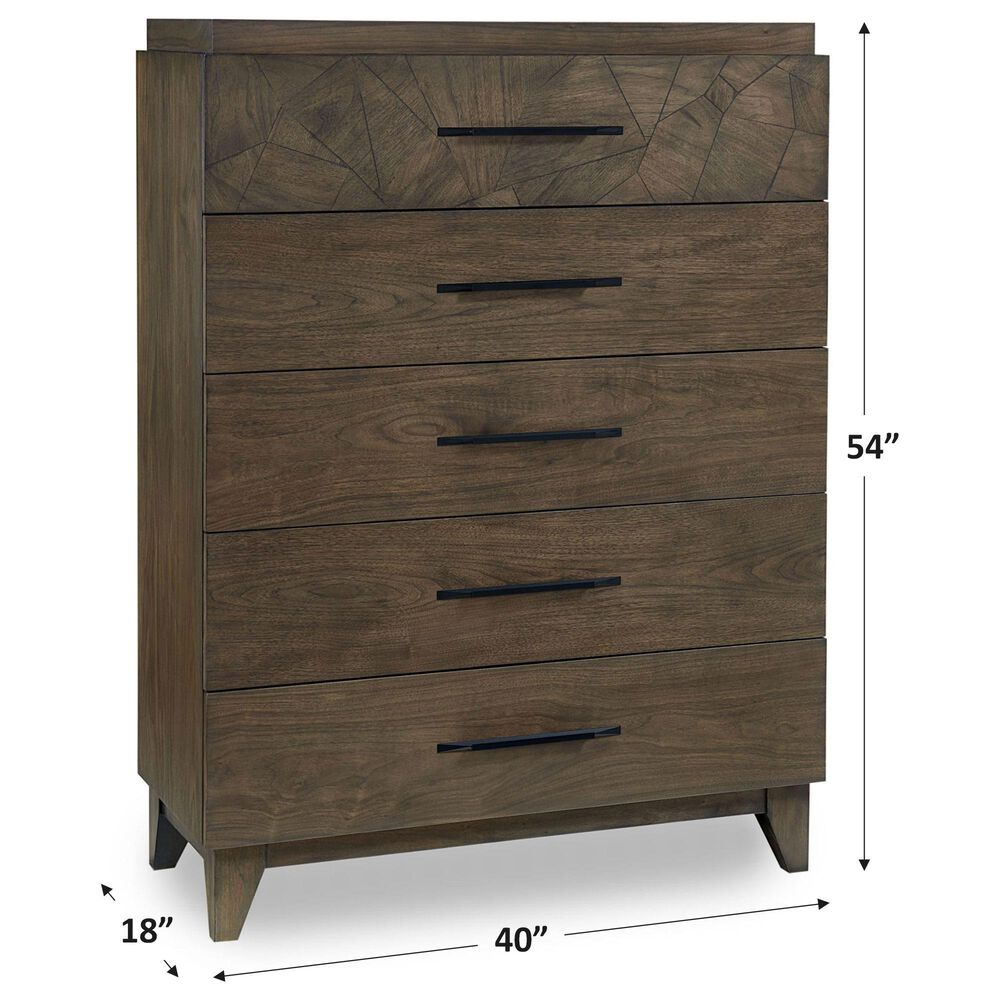 Urban Home Broderick 5-Drawer Chest in Wild Oats Brown, , large