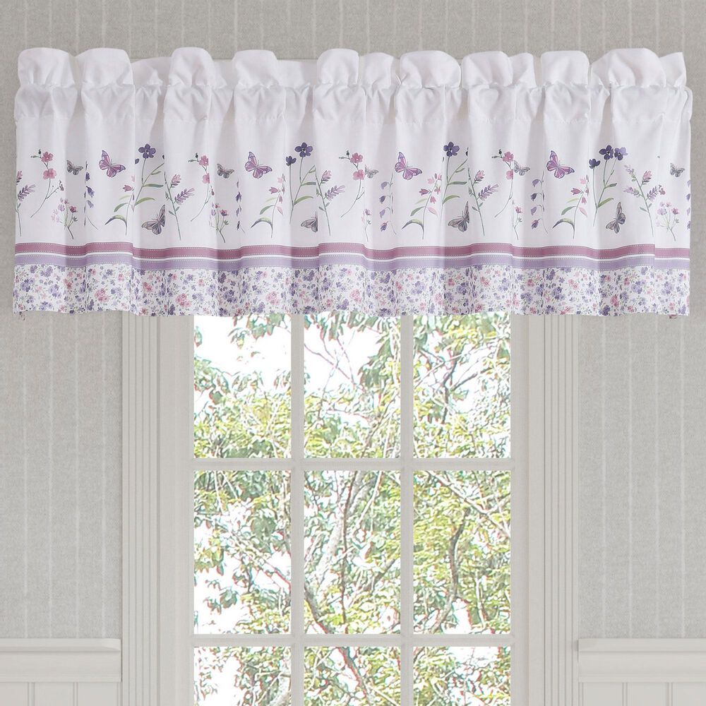 J. Queen New York Nola 88&quot; x 18&quot; Window Straight Valance in Lavender and Lilac, , large