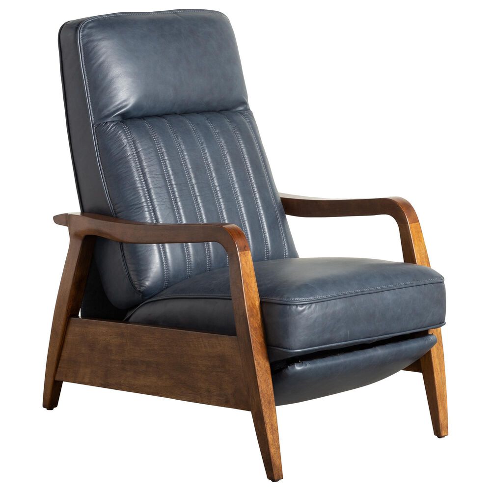 Sienna Designs Leather Push Back Recliner in Vintage Deep Blue, , large