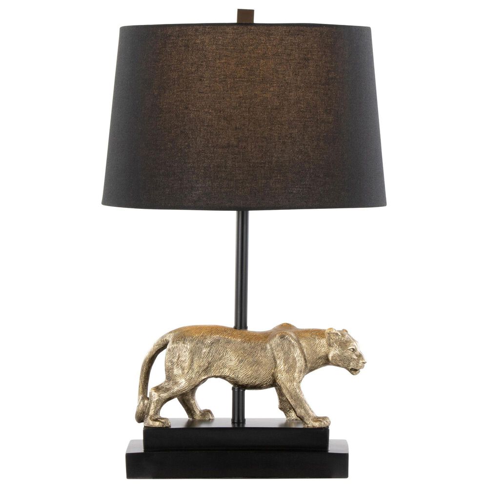Grandview Gallery Panther Polyresin Table Lamp in Black and Gold, , large