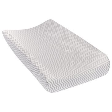 Trend Labs Gray Chevron Deluxe Flannel Changing Pad Cover, , large