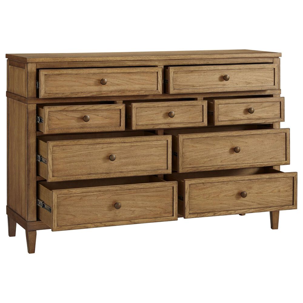 Ashley Sharlance 4-Piece King Panel Bedroom Set in Light Brown, , large