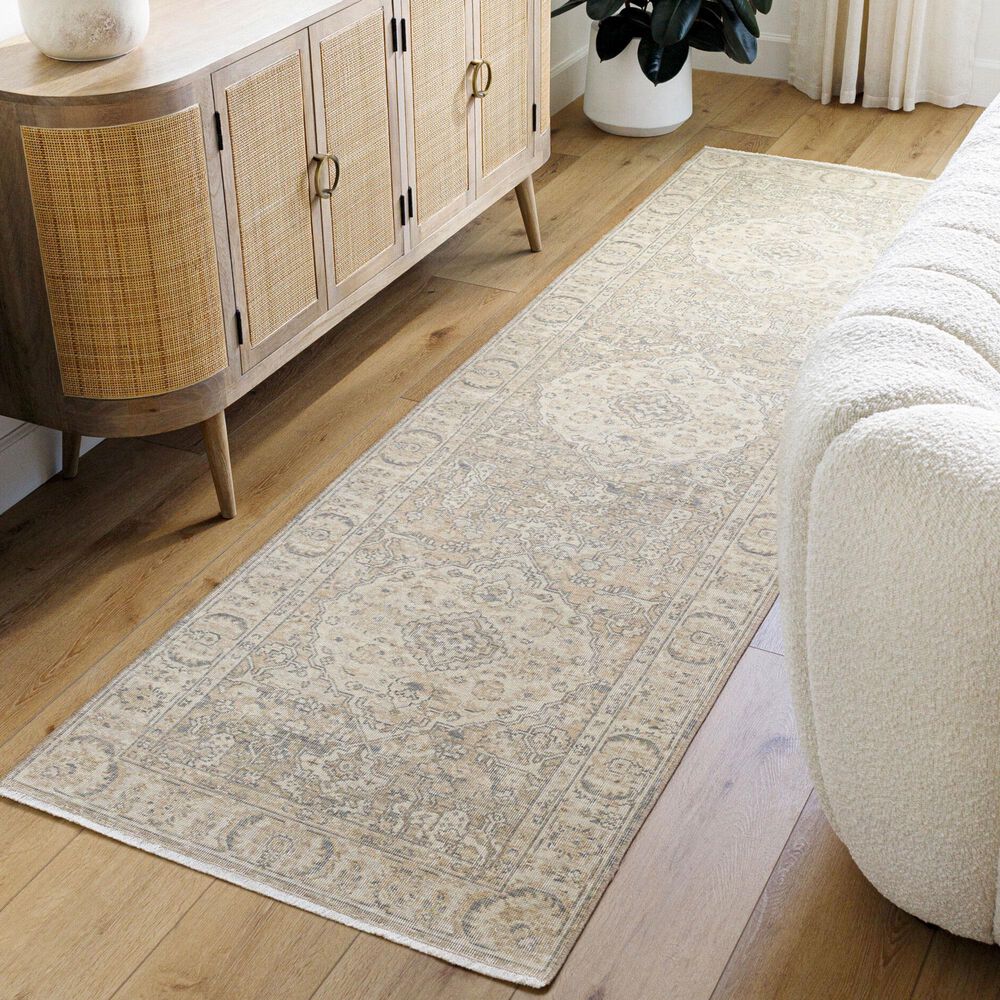 Surya Once Upon a Time Ivory, Tan, Light Gray, Gray and Light Brown 2"11" x 9"10" Runner, , large