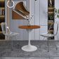 Leisuremod LeisureMod Verve Collection 27 Round Dining Table, White Base with Cognac Brown MDF Top, , large