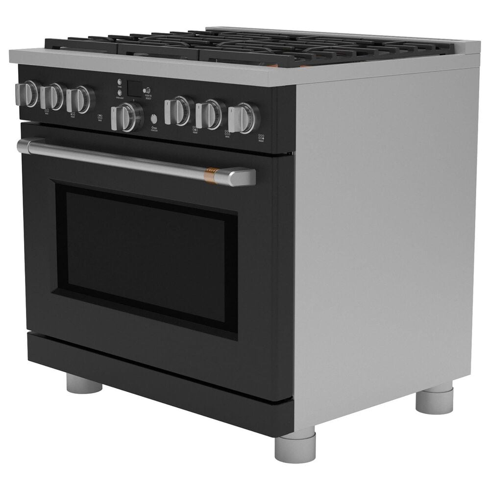 Cafe 6.2 Cu. Ft. Freestanding Natural Gas Range in Matte Black and Brushed Stainless, , large