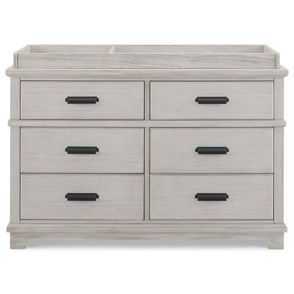 Delta Children Asher 6-Drawer Dresser with Changing Top in Rustic Mist, , large