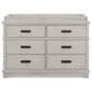 Delta Children Asher 6-Drawer Dresser with Changing Top in Rustic Mist, , large