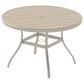 Hearth and Haven 7-Piece Outdoor Metal Dining Set with Stackable Chairs and Round Slatted Table in Sandstone, , large