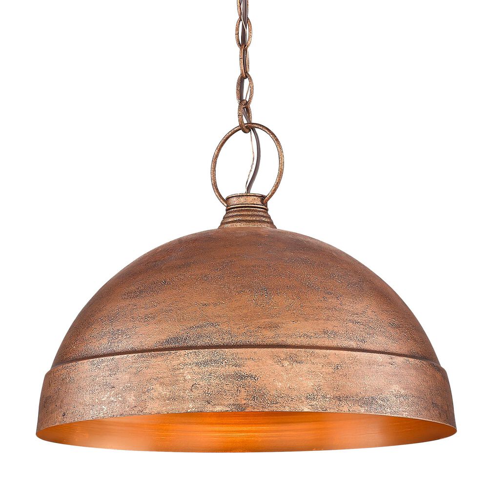 Golden Lighting Lincoln 1-Light Pendant in Vintage Copper, , large
