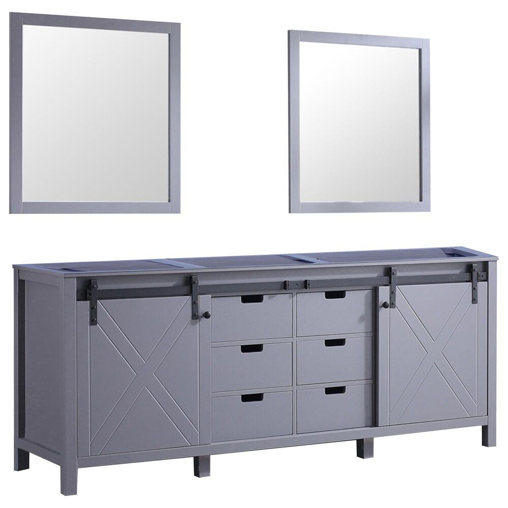 Lexora Home Marsyas 80" Double Bathroom Vanity and Mirrors in Dark Grey, , large