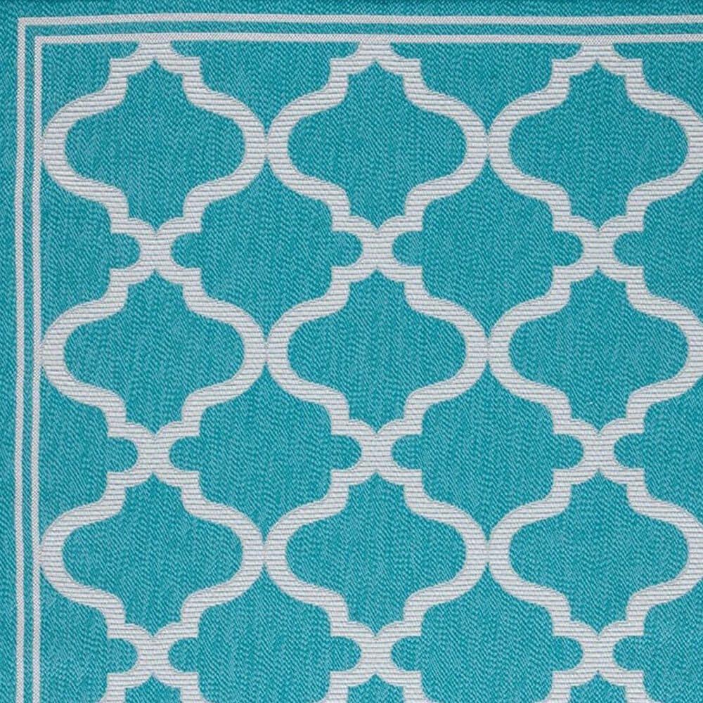 Safavieh Bermuda 6&#39;7&quot; x 9&#39;2&quot; Aqua and Grey Indoor/Outdoor Area Performance Rug, , large