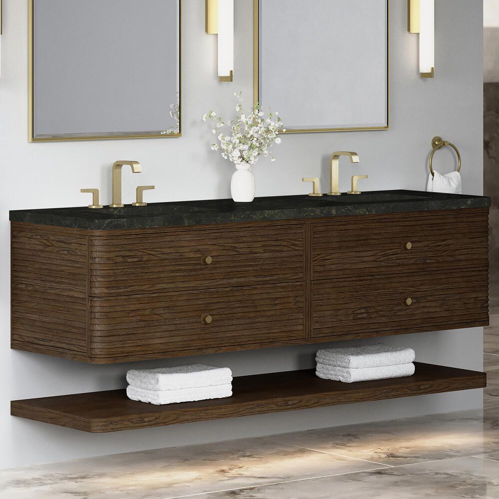 James Martin Allamari 72" Double Bathroom Vanity in Sable with 3 cm Phantome Eclos Top and Rectangular Sinks, , large