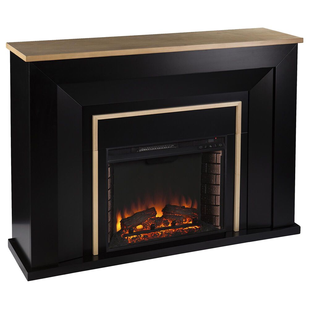 Southern Enterprises Cardington Electric Fireplace in Black/Natural, , large
