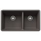 Blanco Precis 1-3/4 Double Bowl Kitchen Sink in Volcano Gray, , large
