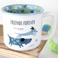 Pavilion Friends Furever 18 Oz Mug in White and Blue, , large
