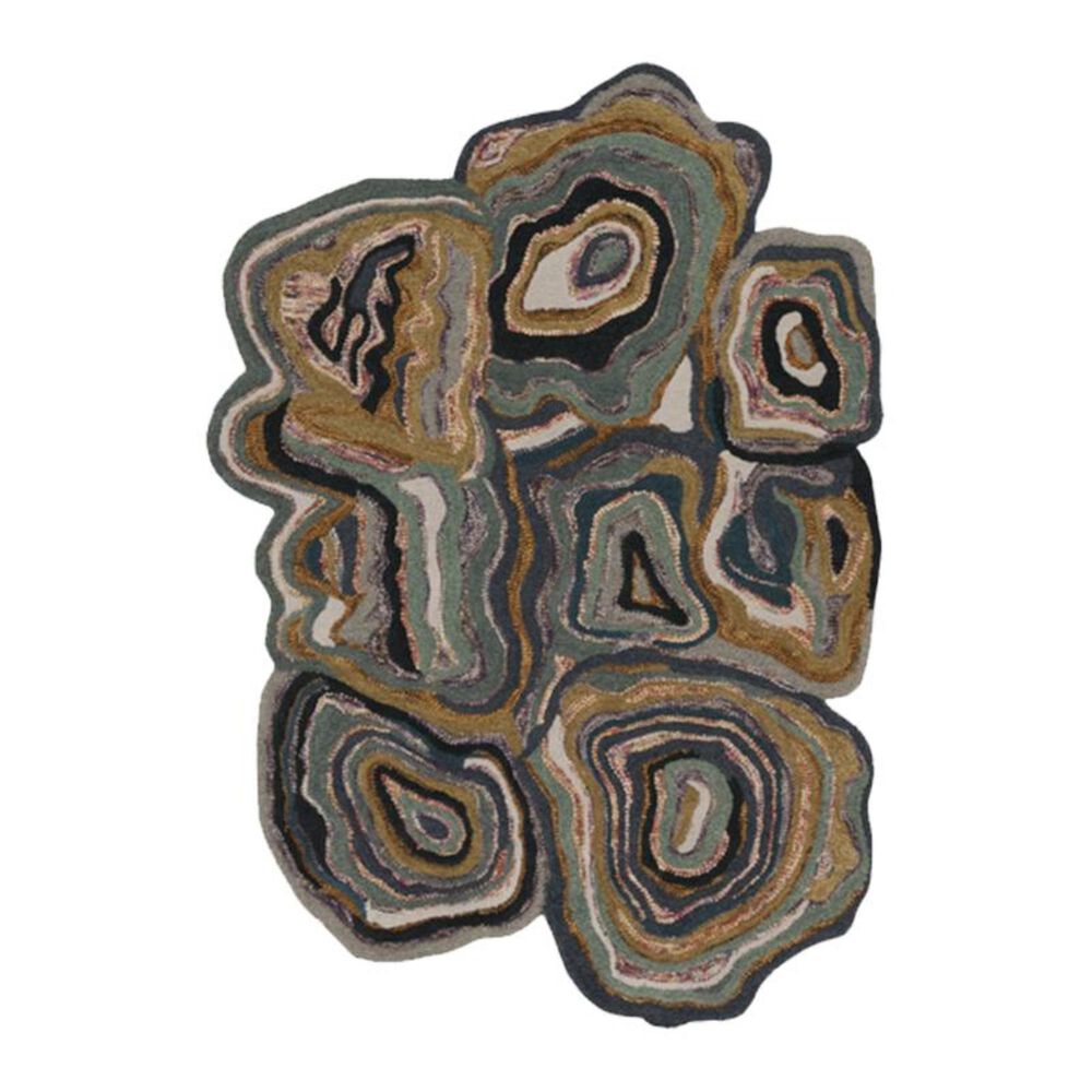 Surya Gypsy GYP-201 3"3" x 5"3" Black, Blue and Olive Area Rug, , large