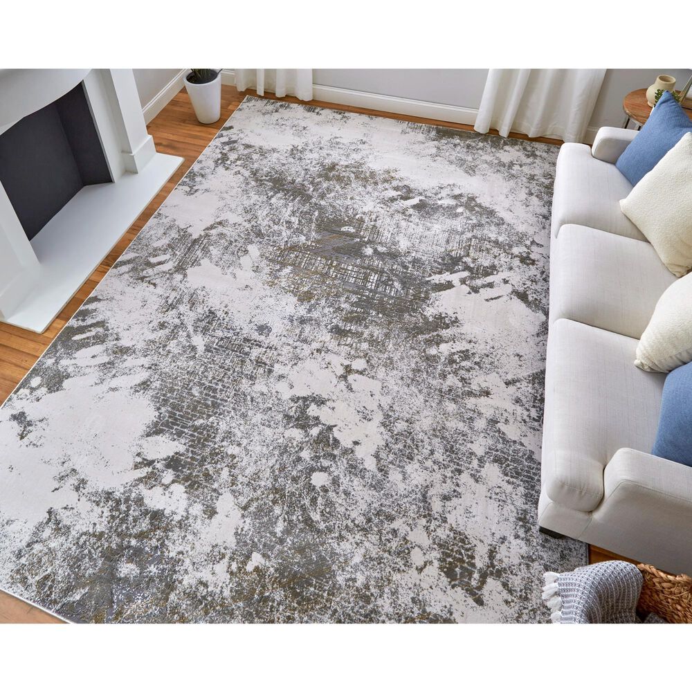 Feizy Waldor 8&#39; x 11&#39; Ivory and Gray Area Rug, , large