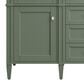 James Martin Vanities Brittany 60" Double Bathroom Vanity in Smokey Celadon with 3 cm Carrara White Marble Top and Rectangular Sinks, , large