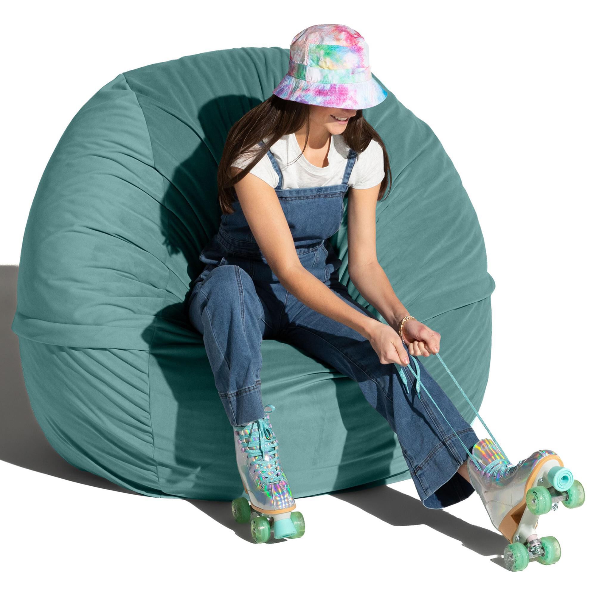 Jaxx Saxx 5' Large Round Bean Bag Chair in Turquoise