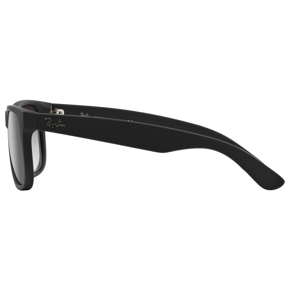 Rayban Glasses Justin Classic Sunglasses with Dark Grey Lenses in Matte Rubber Black, , large