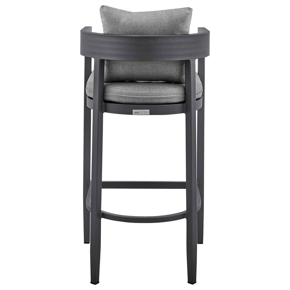 Armen Living Menorca Patio Bar Stool in Dark Gray, , large