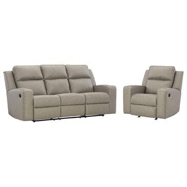 Ashley Lavenhorne Power Reclining Sofa and Recliner Set in Pebble, , large