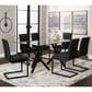 SUNSET Finn and Ryan/Rhea 7-Piece Rectangular Dining Set in Clear and Matte Black, , large