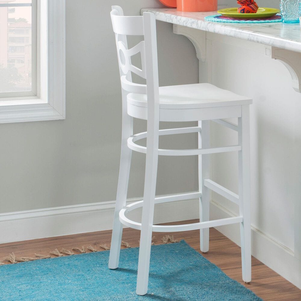 Linon Home Decor Teresa Bar Stool in White, , large