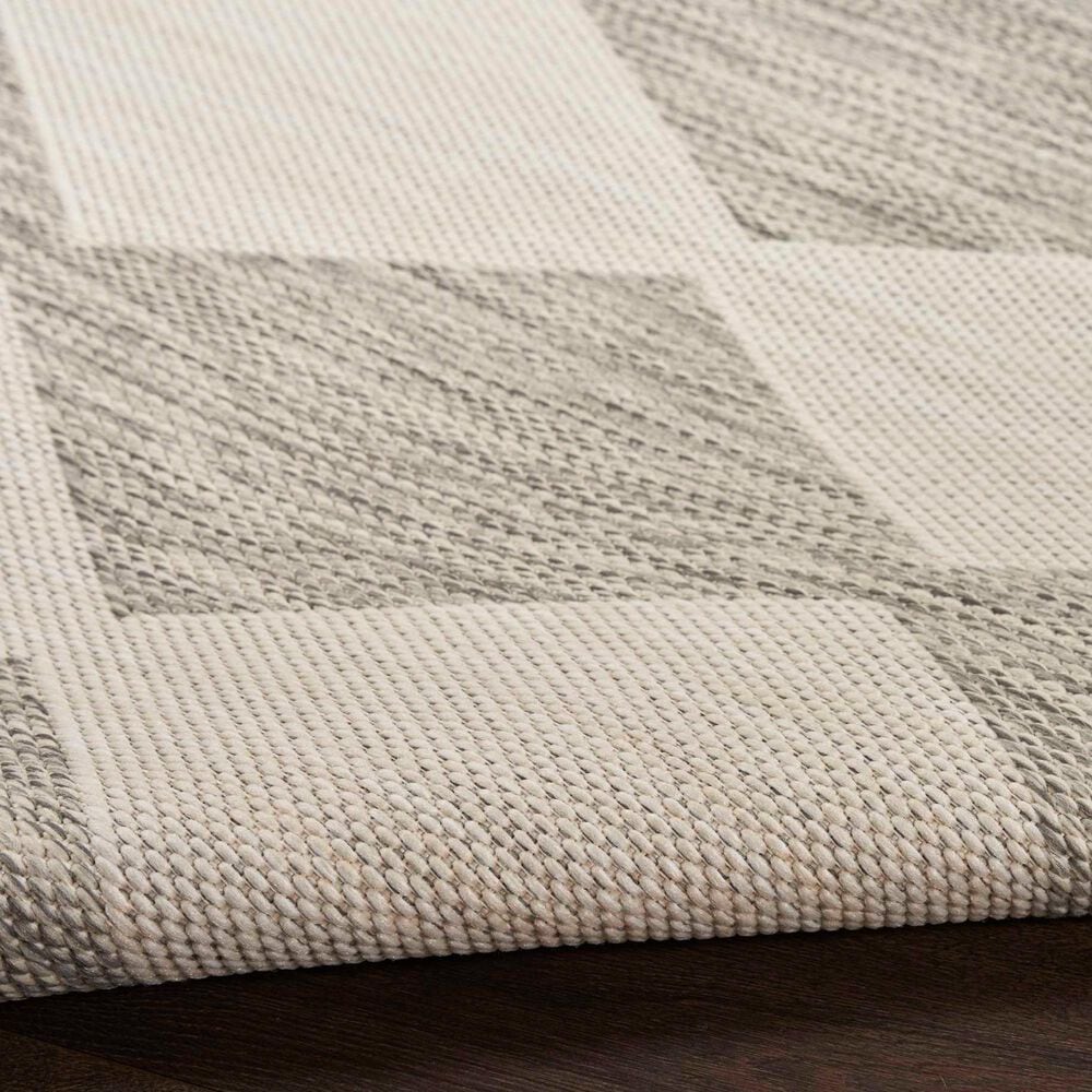Nourison Positano Geometric Light Grey 7&#39; x 10&#39; Indoor/Outdoor Area Rug, , large