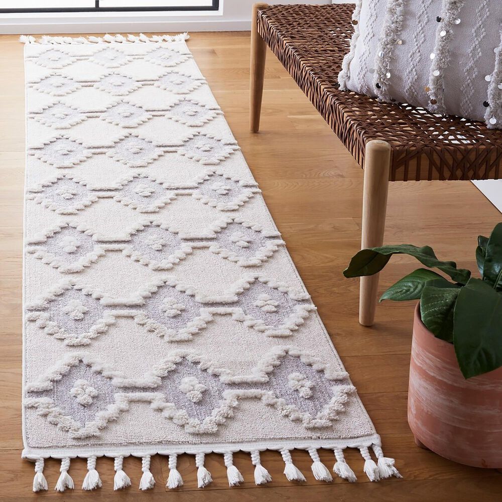 Safavieh Marrakesh MRK532 2&#39;2&quot; x 6&#39; Ivory and Grey Runner, , large