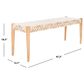 Safavieh Bandelier Bench with Off White Leather in Natural, , large