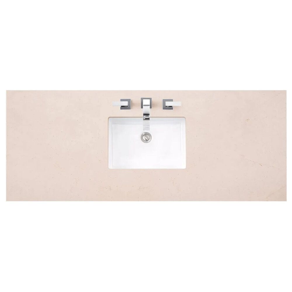 James Martin Vanities Bristol 60&quot; Single Bathroom Vanity in Whitewashed Walnut with 3 cm Eternal Marfil Quartz Top and Rectangular Sink, , large