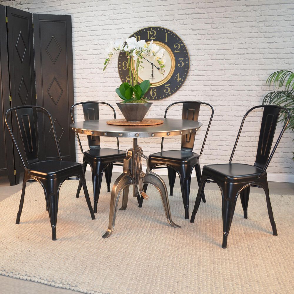 Carolina Chair and Table Mundra Adjustable Crank Table in Antique Nickle, , large