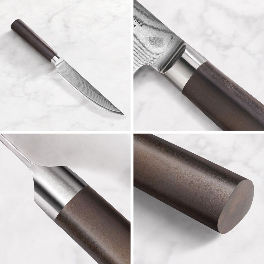 Cangshan Haku Fine-Edge Steak Knife with Walnut Box in Dark Brown and Silver &#40;Set of 4&#41;, , large