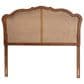 Baxton Studio Leandra King Panel Headboard with Rattan in Ash Walnut, , large