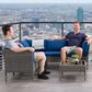 CorLiving Parksville 6-Piece Patio Sectional Set in Blended Grey/Oxford Blue, , large
