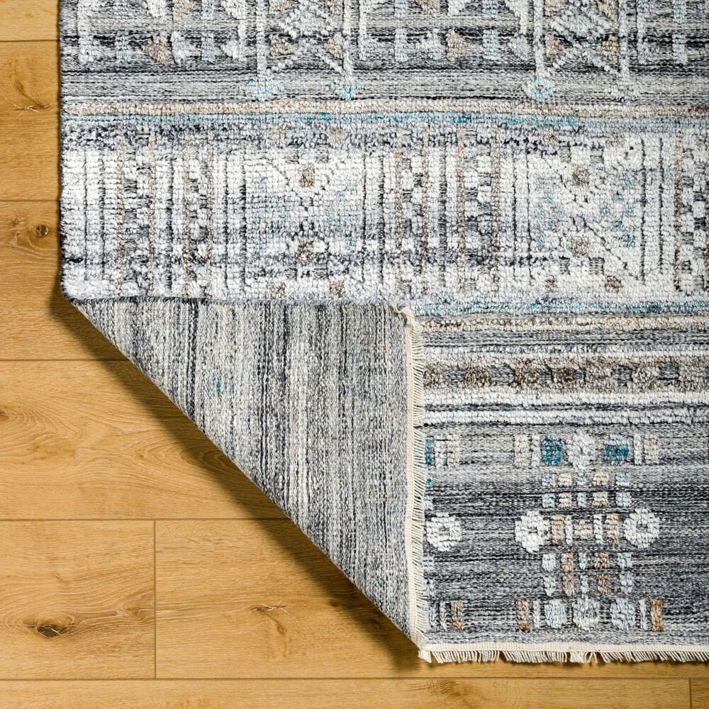 Surya Pompei White, Black, Metallic Silver, Medium Gray, Light Gray, Brown and Sky Blue 10&#39; x 14&#39; Area Rug, , large
