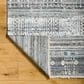 Surya Pompei White, Black, Metallic Silver, Medium Gray, Light Gray, Brown and Sky Blue 10" x 14" Area Rug, , large