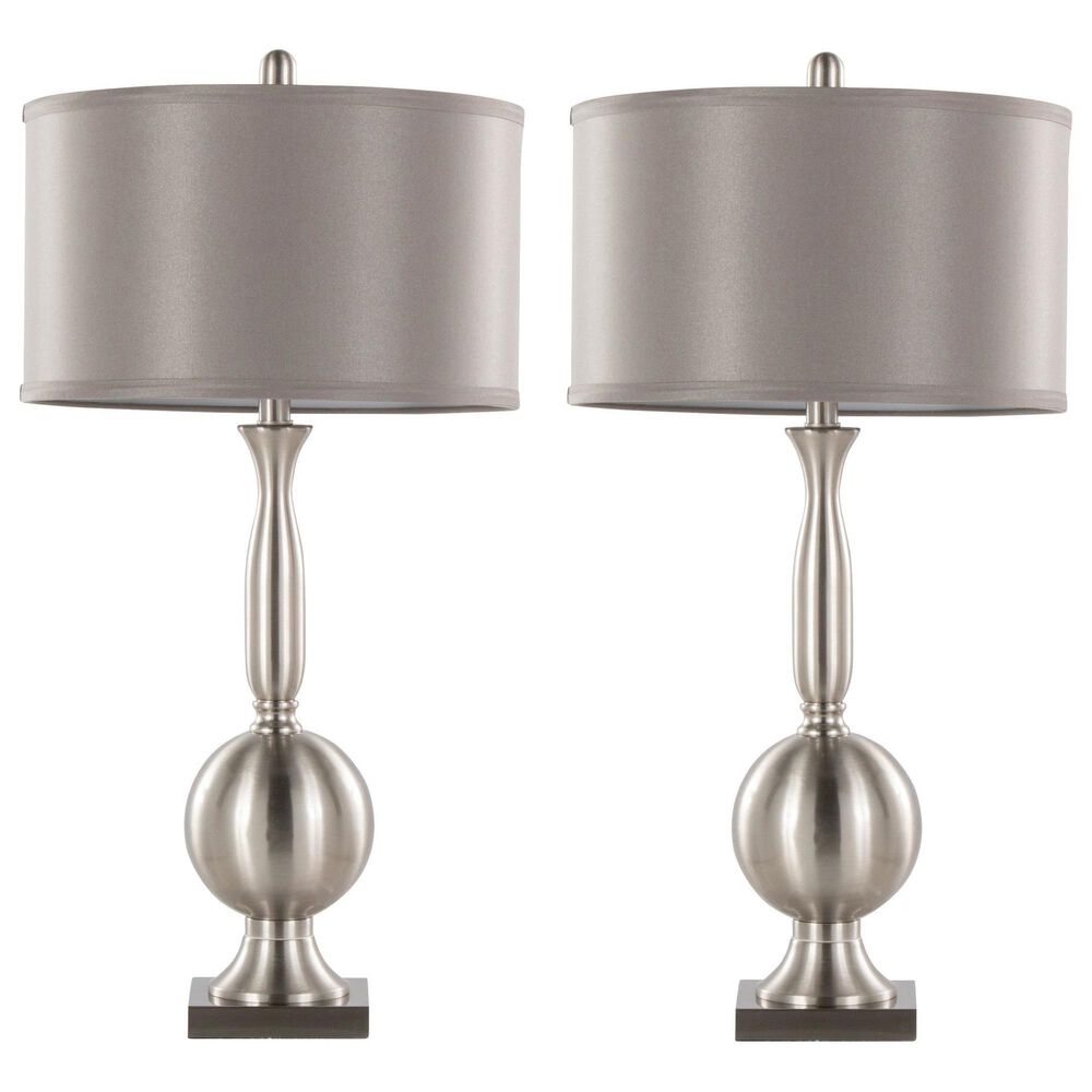 LumiSource Joan Metal Table Lamp in Brushed Nickel (Set of 2), , large