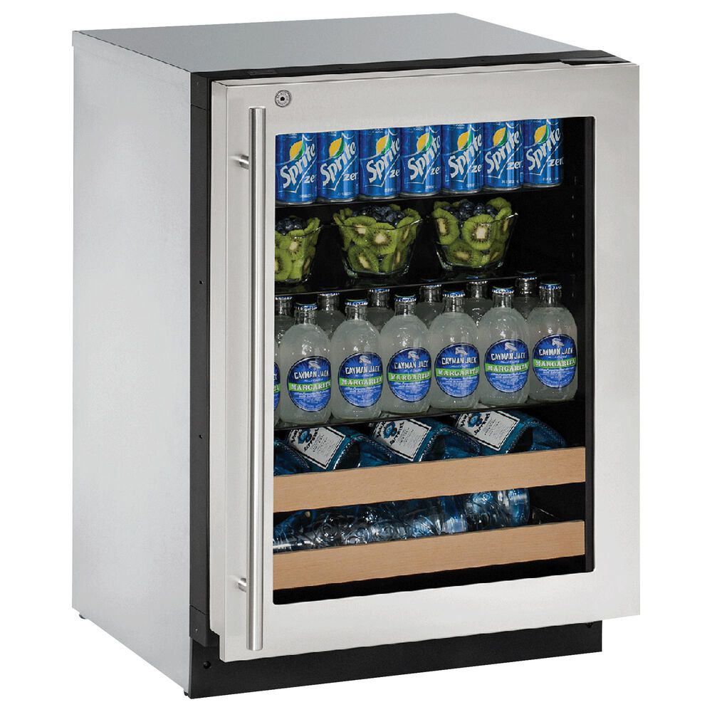 U-Line 4.9 Cu. Ft. Glass Door with Lock Beverage Center in Stainless Steel, , large