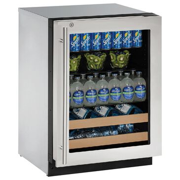 U-Line 4.9 Cu. Ft. Glass Door with Lock Beverage Center in Stainless Steel, , large