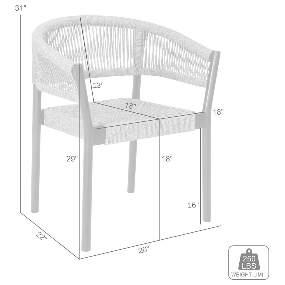 Blue River Doris Outdoor Dining Chair with Truffle Rope Seat in Dark Eucalyptus (Set of 2), , large