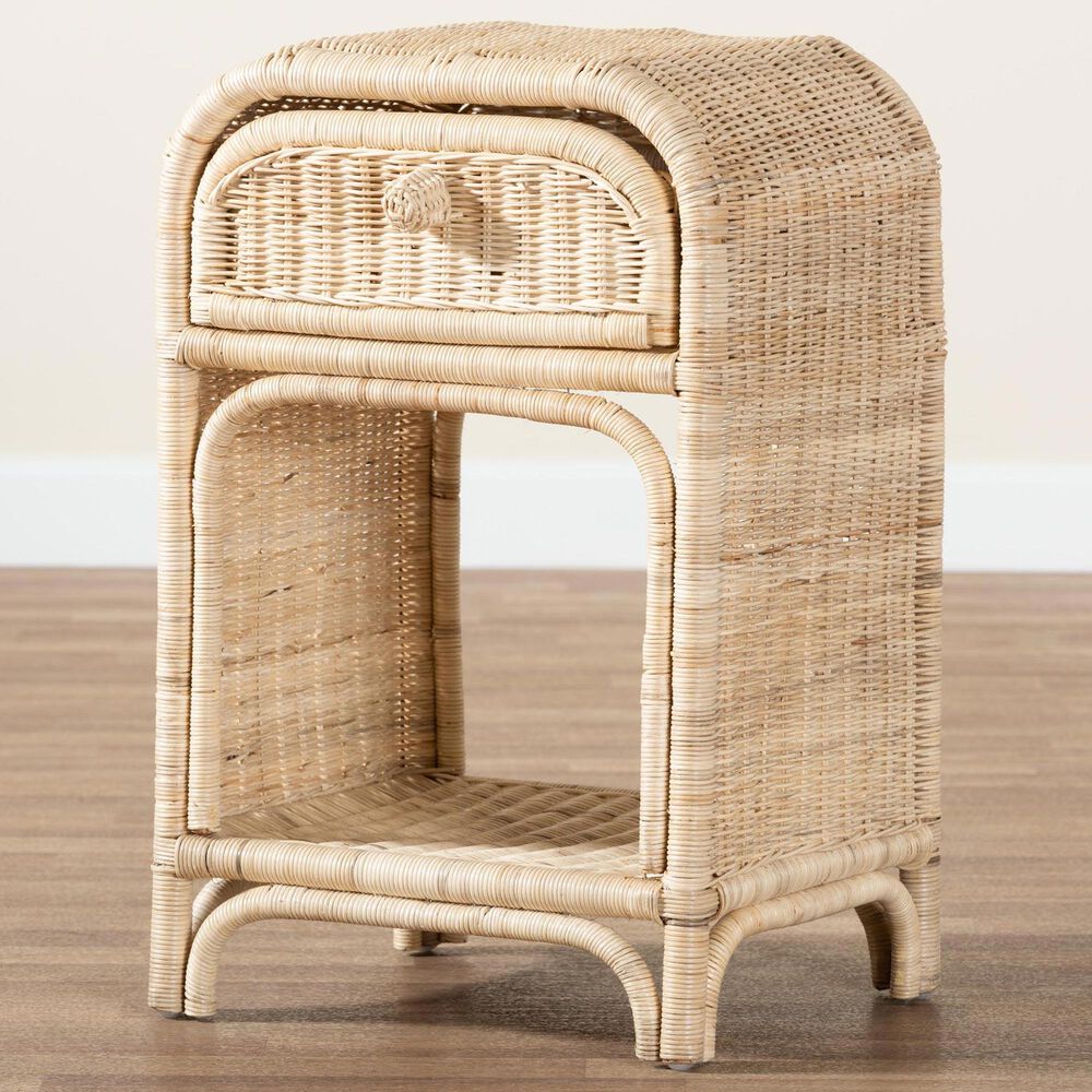 Baxton Studio Magni 1-Drawer Nightstand in Natural Brown, , large