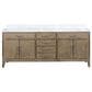 Lexora Home Laurel 80" Double Bathroom Vanity in Grey Oak with White Carrara Marble Top and Rectangular Sinks, , large