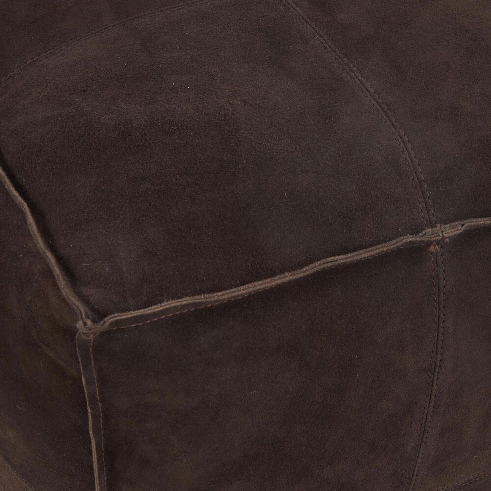 Maple and Jade 28&quot; Low Profile Square Stuffed Pouf in Dark Brown, , large