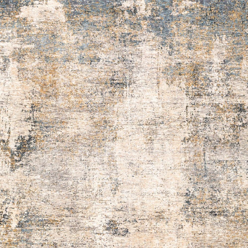 Surya Cardiff CDF-2304 Medium Gray, Light Blue, Mustard and Dark Blue 7'10" Round Area Rug, , large