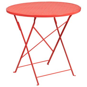 Flash Furniture 28" Round Folding Patio Table in Red, , large