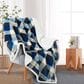 Duke Imports Flannel Sherpa Plaid Throw in Blue and Grey, , large